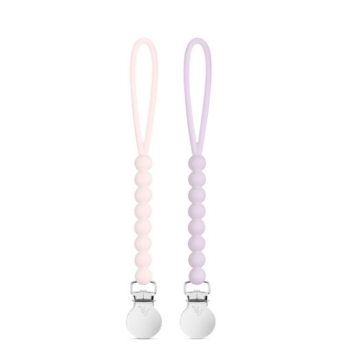 Ryan & Rose Cutie Clip 2 Pack - Pacifier Clip Holder Silicone (Judy-Pink/Judy-Lilac)