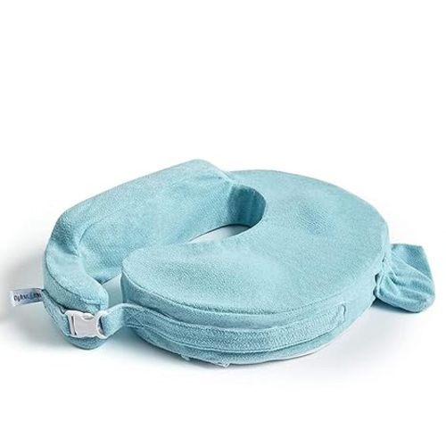 My Brest Friend Nursing Pillow - Deluxe - Enhanced Comfort w/ Slipcover - Ergonomic Design for Ultimate Breastfeeding Support For Mom & Baby - Adjustable Backrest and Handy Side Pocket, Aqua