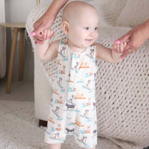 Sleeveless Snap Romper | Paddle Pups