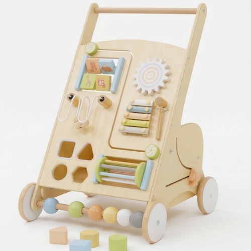 Wooden Baby Activity Walker with Sensory Play