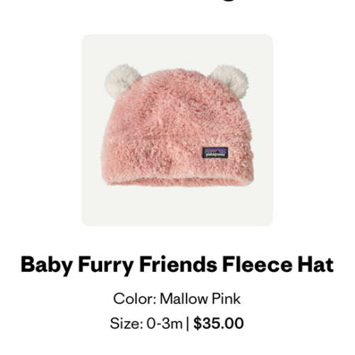 Patagonia Baby Furry Friends Fleece Hat
