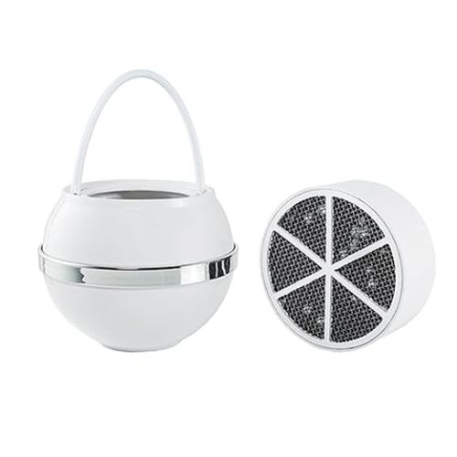 Crystal Quest Bath Ball & Replacement Filter Cartridge Bundle - Water Filter System-Reduce Contaminants for Softer &Smoother Skin-Effortless & Quick Installation| Bundle and Save (White)