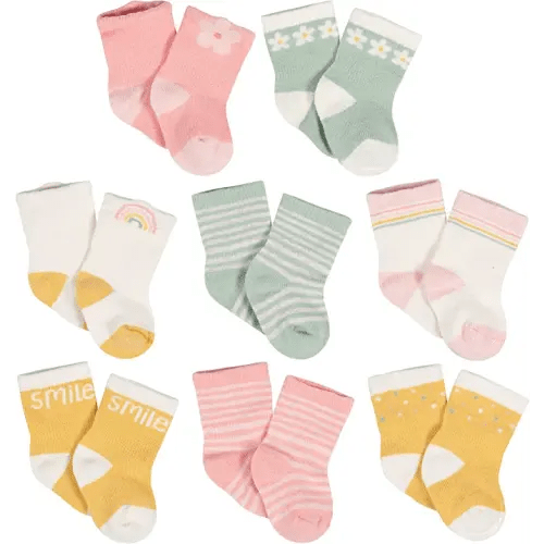 Gerber baby-girls 8-pair Wiggle-proof Sock