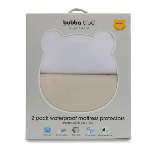 Bubba Blue 2 Pack Mattress Protector Bassinet | Baby Bunting AU