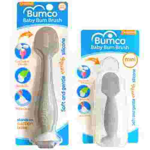 Bumco Baby Bum Brush + Mini Baby Diaper Cream Spatula with Case - BPA-Free Silicone Diaper Spatula, Mom-Invented Butt Paste Applicator (Gray & Gray) C3