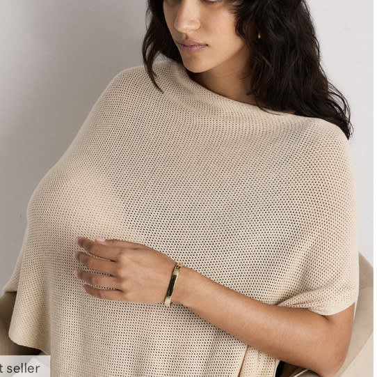 Lightweight Cotton Cashmere Nursing Shawl in Heather Oatmeal