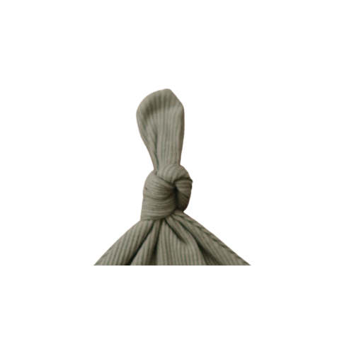 Green Organic Ribbed Newborn Knot Hat