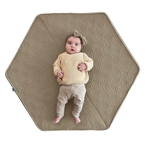 Boppy Play Mat – Foam Play Mat for Baby, Toddlers and Kids – Natural-Maze Tan – Easy-Setup Baby Play Mat with Non-Skid Backing for Floor Play, Tummy Time & More
