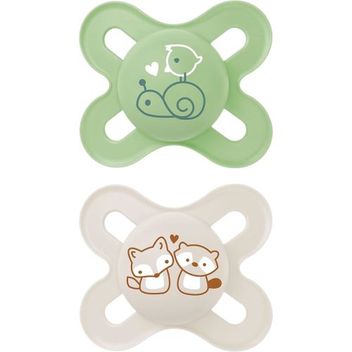 MAM Original Start Newborn Baby Pacifier, Best Pacifier for Breastfed Babies, Sterilizer Case, Unisex, 0-3 Months, 2 Count (Pack of 1)