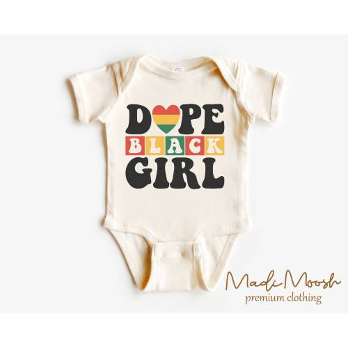 Dope Black Girl Baby Onesie® - Black History Baby Bodysuit - Natural Baby Onesie®