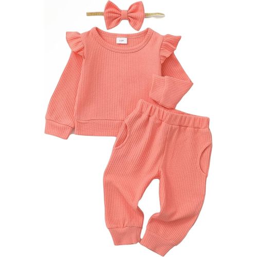 Mioglrie Infant Baby Girl Clothes Tops Pants Set Toddler Girls Clothing Sweatshirts Baby Outfit for Girls