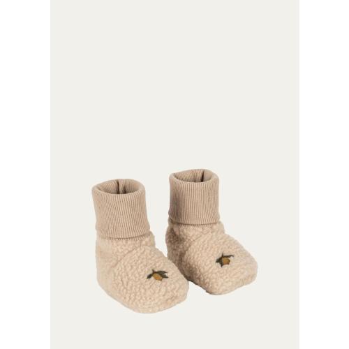 Baby Girl's Safa Teddy Fleece Booties - Oxford Tan