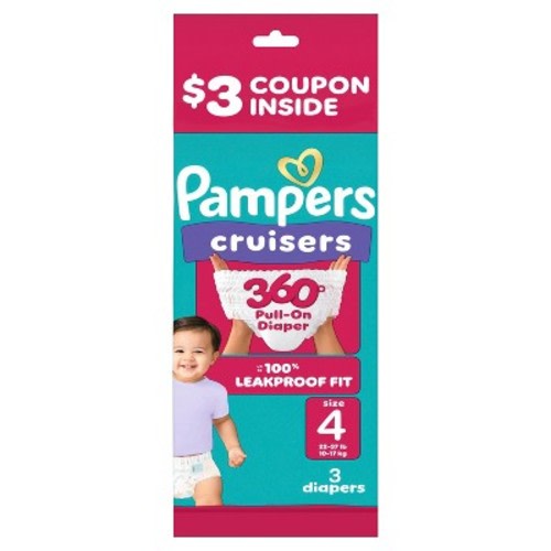 Pampers Cruisers 360 Trial Pack Disposable Diapers - Size 4 - 3ct