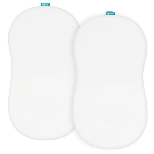 100% Cotton Bassinet Sheets Compatible with Halo Bassinest Swivel, Flex, Glide, Premiere & Luxe Series Sleeper, 2 Pack, Ultra Soft Bassinet Sheet for Baby, White