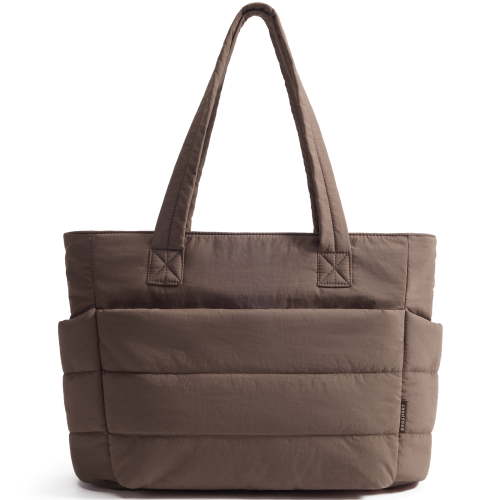 BAGSMART Tote Bag for Women, Lightweight Shoulder Bag with Compartments Puffy Handbag for Travel, Work, Beach, Gym, Shop, Coffee