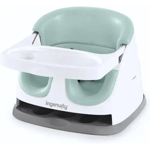 Ingenuity Baby Base 2-in-1 Booster Feeding and Floor Seat with Self-Storing Tray - Mist