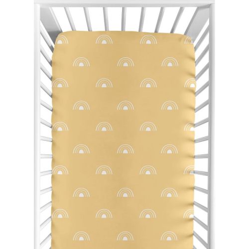 Sweet Jojo Designs Boy, Girl, Unisex/gender Neutral Baby Fitted Crib Sheet Boho Rainbow Yellow And White