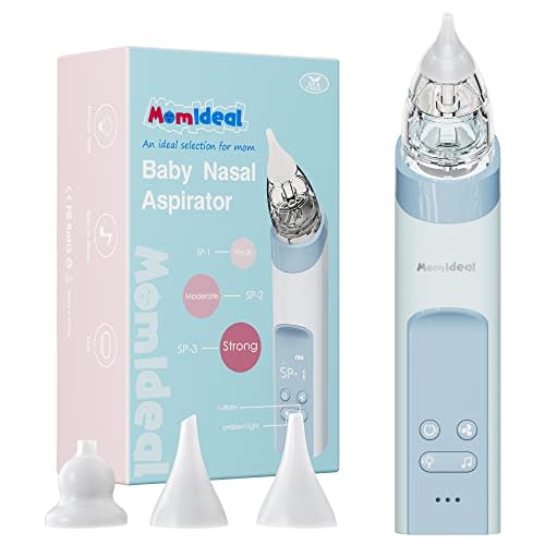 Electric Baby Nasal Aspirator, Upgrade Nose Sucker for Baby, Rechargeable Booger Sucker for Toddler with Music & Light Soothing, Food-Grade Silicone Nozzles, Adjustable Suctions