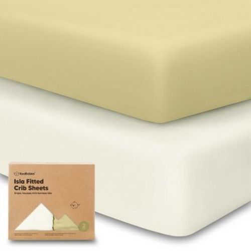Keababies 2pk Isla Fitted Crib Sheets For Boys, Girls, Baby Crib Sheet, Fits Standard Nursery Crib Mattresses (cameo)