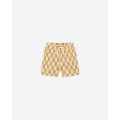 Rylee + Cru Terry Boys Short || Marigold Check Size 6-12M