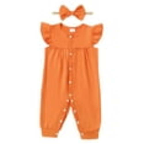 Actgleam Baby Girl Romper Ruffle Sleeveless Animal Print Cute Jumpsuit,Coral,6-9M