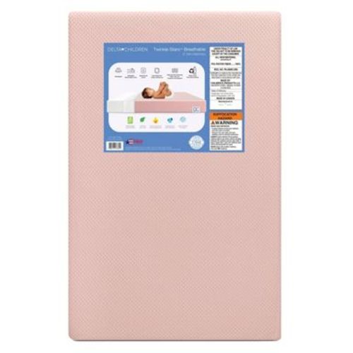 Delta Children Twinkle Stars Breathable Mini Crib Mattress - Pink
