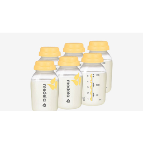 Medla Breast Milk Collection and Storage Bottles with Solid Lids - 6pk/5oz-150mL Breastmilk Container, Compatible with Medela Breast Pumps and Made Without BPA