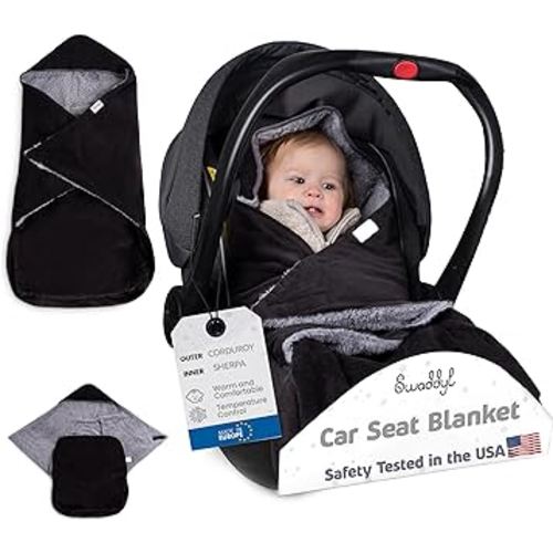 Car seat Blankets for Babies - Car seat Covers for Babies Winter - Carseat Swaddle Blanket - Stroller Bunting Bag for Infants -Universal Fit for Baby Car Seat (Cord Gray)