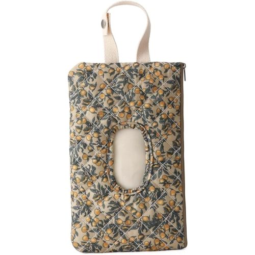 Diaper and Wipes Pouch, Portable Refillable Floral Reusable Wipes Pouch Quilted Bag with Lanyard for Casual Travel ;1