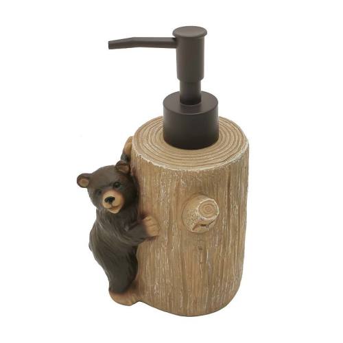 The Big One® Cabin Life Tree Stump & Bear Soap Pump