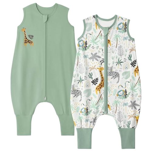 Yoofoss Toddler Sleep Sack with Feet 12-24 Months 100% Organic Cotton Baby Sleep Sack with Legs Toddler Wearable Blanket with 2-Way Zipper