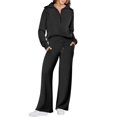 ANRABESS Women 2 Piece Outfits Sweatsuit Oversized Sweatshirt Sweatpants Tracksuit Sweat Lounge Matching Set 2025 Fall Trendy