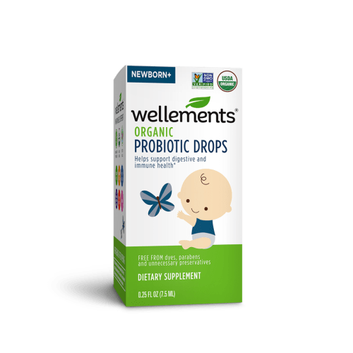 Wellements Organic Probiotic Drops For Newborn Babies & Infants {Helps Gut Health}