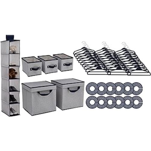 Delta Children Nursery Storage 48 Piece Set - Easy Storage/Organization Solution - Keeps Bedroom, Nursery & Closet Clean, Navy