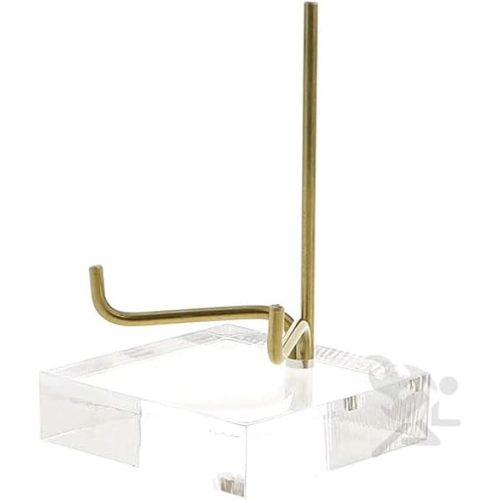 OnFireGuy 2-3/4" Acrylic Base Display Stand Easel With Adjustable Metal Arm | 2-3/4" H x 1-3/4" D x Adjustable to 2" Wide | Ideal for Displaying Mineral Rocks, Gemstones, Fossils, Geodes, Minerals & Crystals