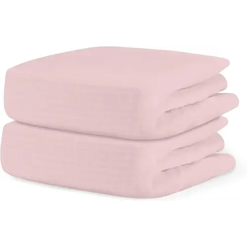 Newton Baby Organic Fitted Crib Sheets (2-Pack) - 100% Breathable and Ultra-Soft, 100% Organic Muslin Cotton, Sunrise Pink, Fits All Standard Cribs