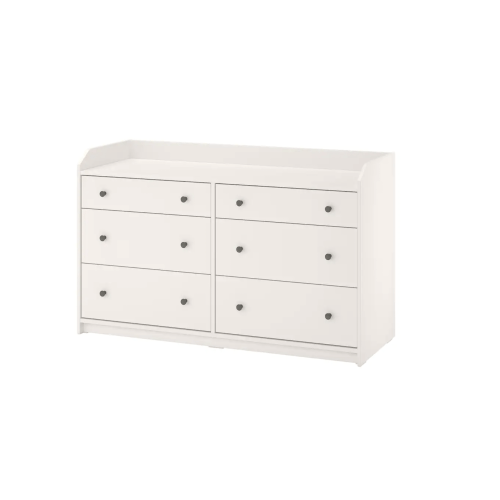 HAUGA 6-drawer dresser/changing table - white Paramus