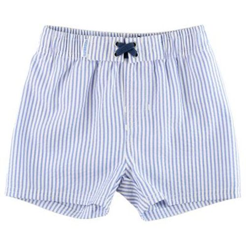 Ruggedbutts Periwinkle Blue Seersucker Swim Trunks - Periwinkle Blue Seersucker, Size : 3-6 Months