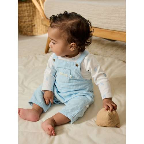 Blue Bear Baby Cord Dungarees and Bodysuit Set (0mths-2yrs)