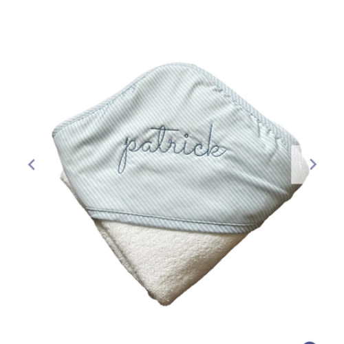 Monogrammed Striped Hooded Towel