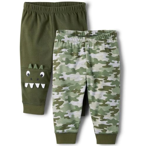 The Children's Place Baby Boys' and Newborn Jogger Bottoms 2-Pack - 9-12 Months - Dino Camo 2 Pack