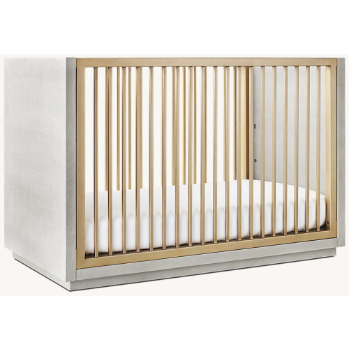 Clio Shagreen Panel Crib - Brass | RH Baby & Child