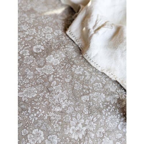 Baby Bedding FLAX Liberty of London Oatmeal Fitted Crib Sheets neutral floral Changing Pad Covers Mini Sheets Crib Bedding Cot Sheets