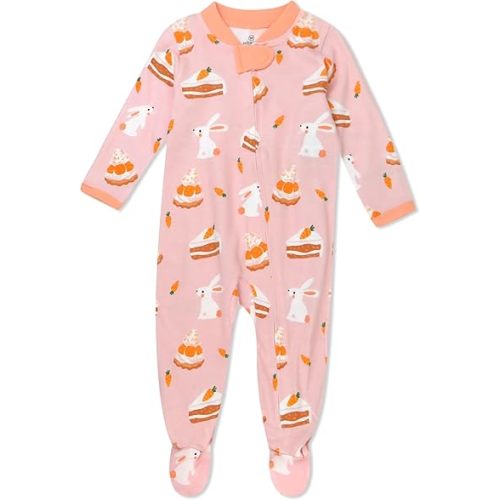 HonestBaby Baby Celebration Sleep & Play Footed One-Piece Pajama Sleeper 100% Organic Cotton