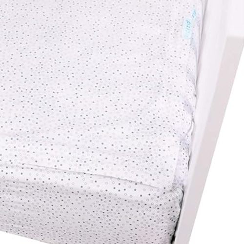 QuickZip Easy Change Crib Sheet with Wraparound Total Security Base, Gray Dot