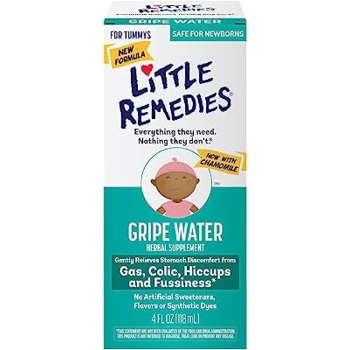 Little Remedies Gripe Water-No Alcohol, Sodium Bicarbonate, Artificial Color & Gluten Free-Safe for Newborns, 4 Fl. Oz (Pack of 1)