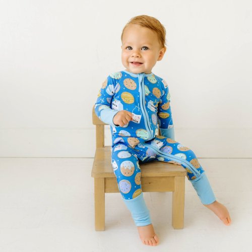Blue Cookies & Milk Bamboo Viscose Zippy