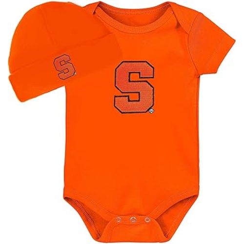 Syracuse Orange Baby Onesie and Cap Set - Orange