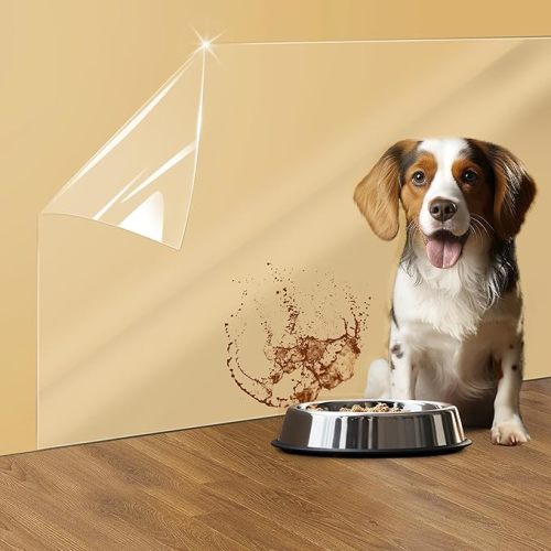 Clear Wall Protector, Non Adhesive Static Cling Removable Contact Paper, Plastic Stickers for Kitchen & Office from Trash, Chair Back, Wallpaper, Furniture, Door Scratch Dog Cat 6.6ft