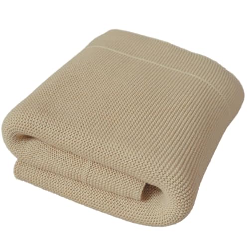 Knitted Organic Cotton Baby Blanket- Swaddle Blanket, 30" x 40" Soft Receiving Blanket for Newborn (Fog)